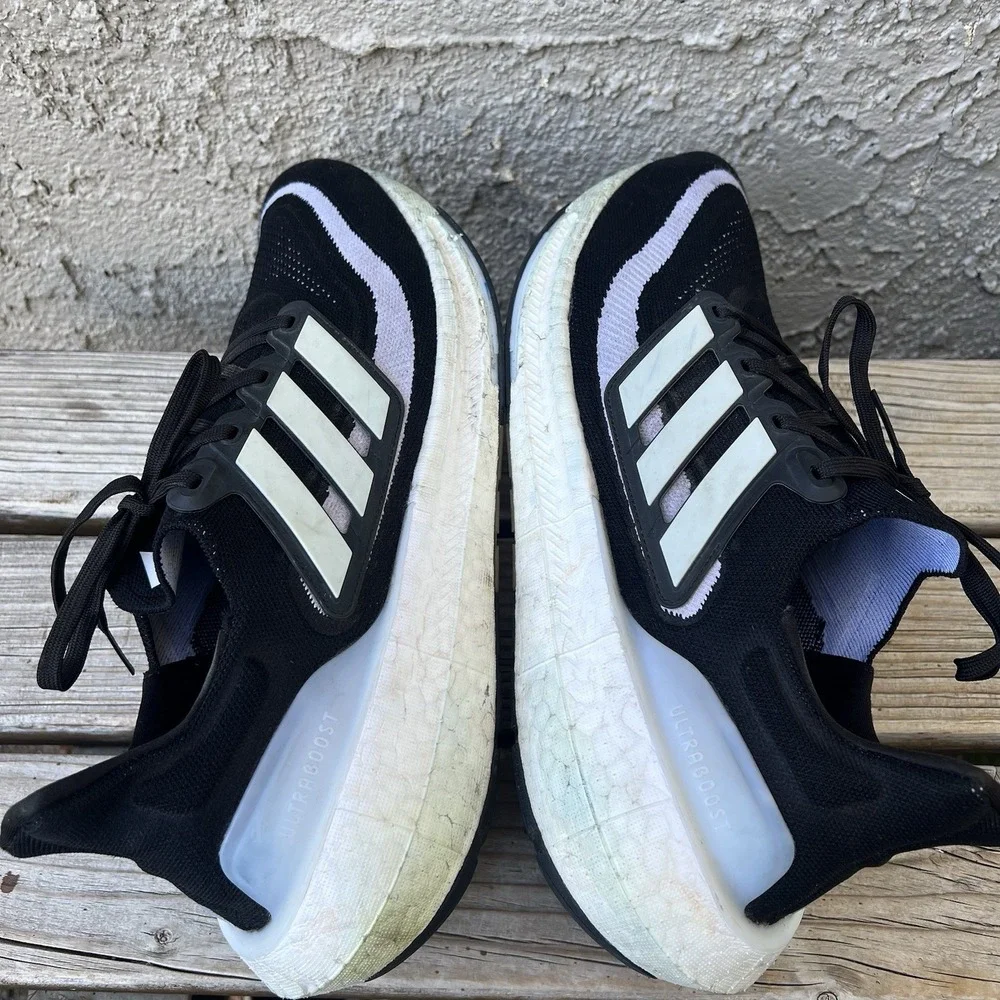 Adidas Shoes Men Size 12 UltraBoost Light Black White Boost Sneakers